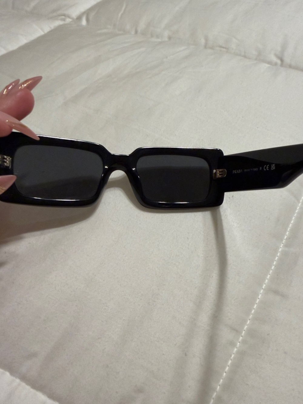 Prada Black Rectangular Sunglasses - Picture 5 of 10